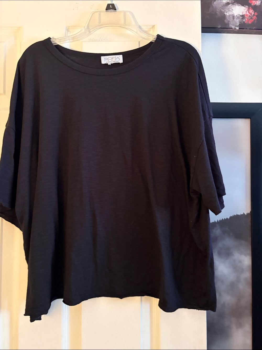 sofia by sofia vergara Black Short Sleeve Oversized Tee
